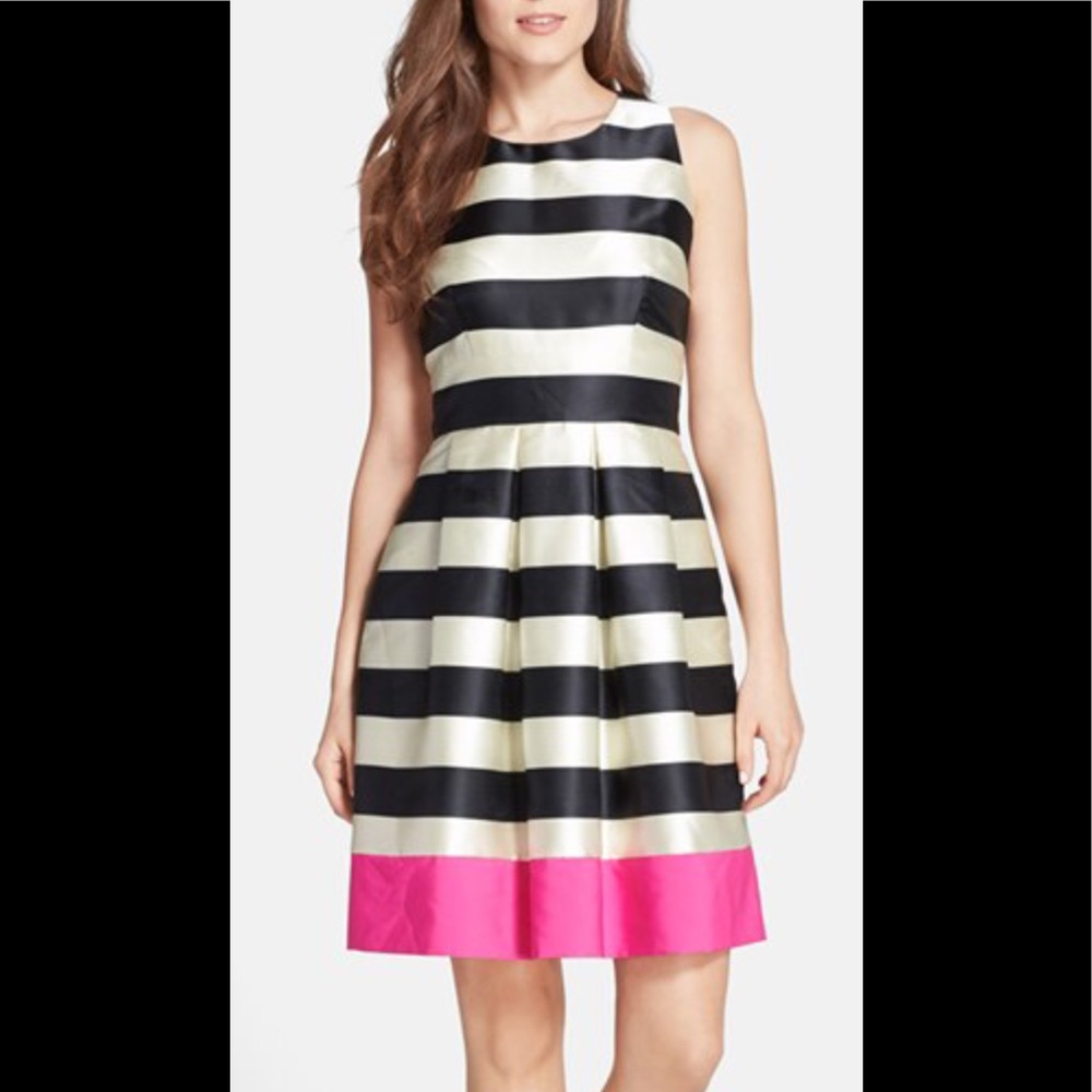 New Eliza J Multicolor stripe crepe dress